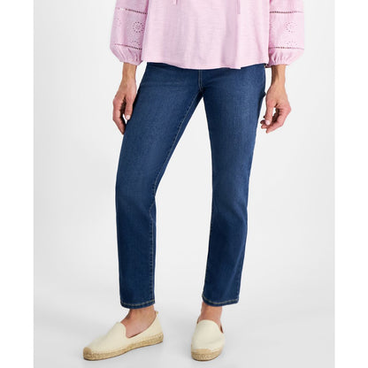 Style & Co Petite High-Rise Natural Straight-Leg Jeans, Petite & Petite Short, Created for Macy's