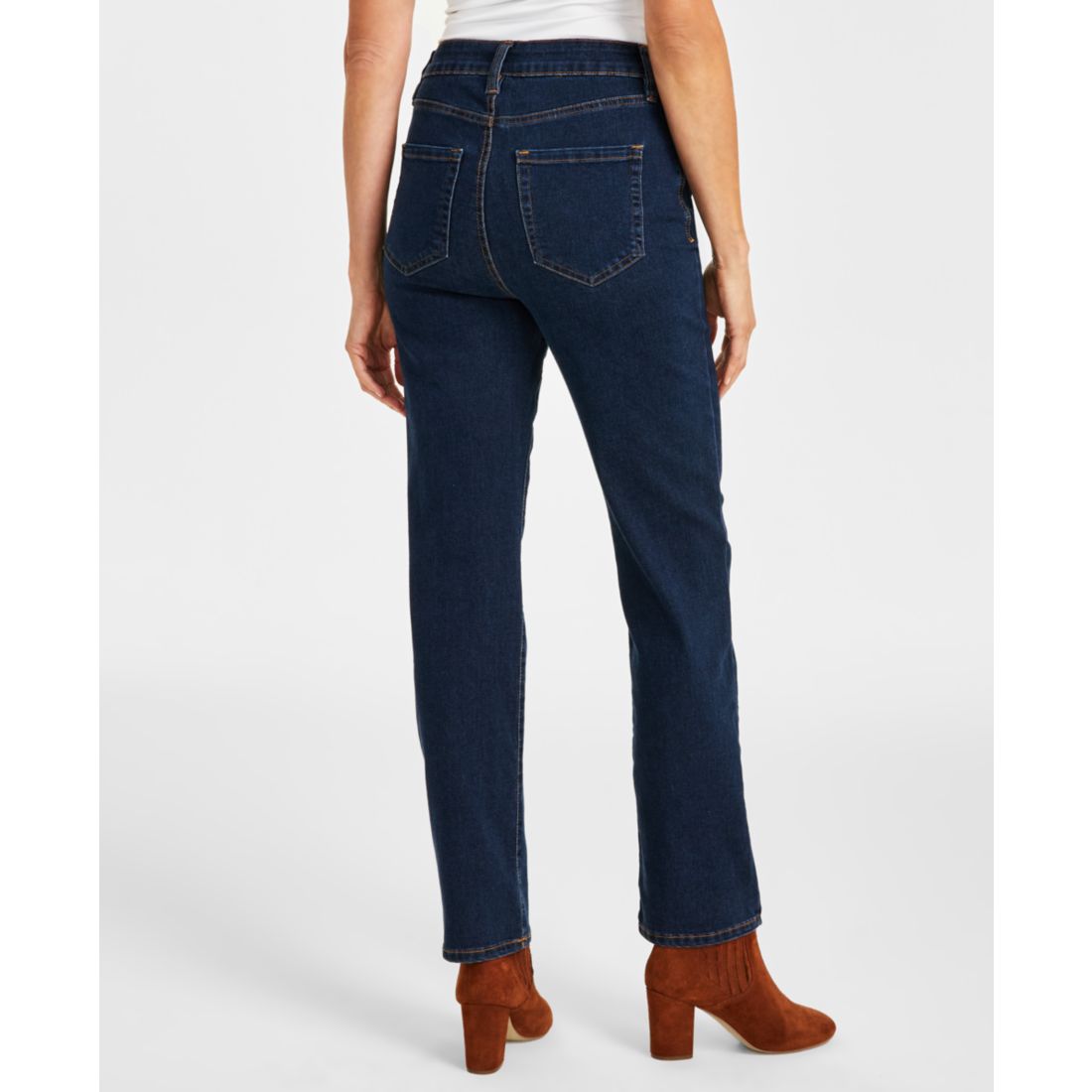 Style & Co Petite High-Rise Natural Straight-Leg Jeans, Petite & Petite Short, Created for Macy's