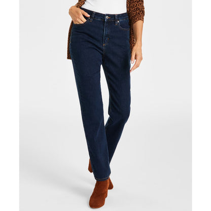 Style & Co Petite High-Rise Natural Straight-Leg Jeans, Petite & Petite Short, Created for Macy's