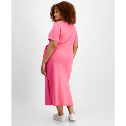 On 34th Trendy Plus Size Side-Tie Knit Midi Dress, Created for Macy's