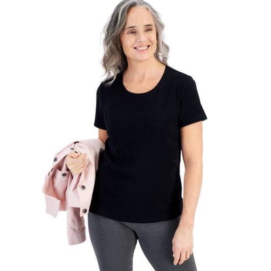 Style & Co Women's Cotton Short-Sleeve Scoop-Neck Top, Exclusively at Macy's