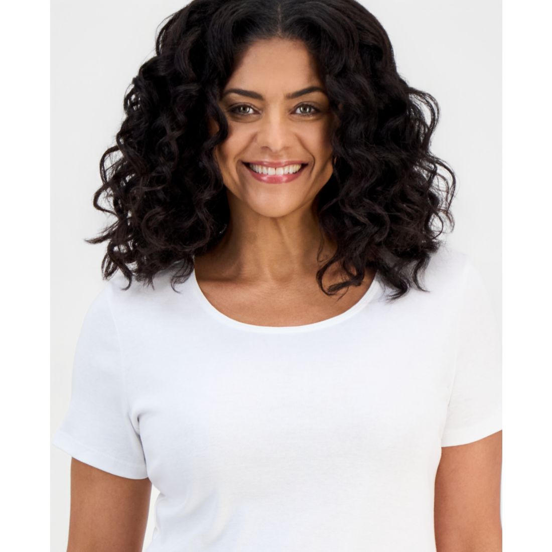Style & Co Women's Cotton Short-Sleeve Scoop-Neck Top, Exclusively at Macy's