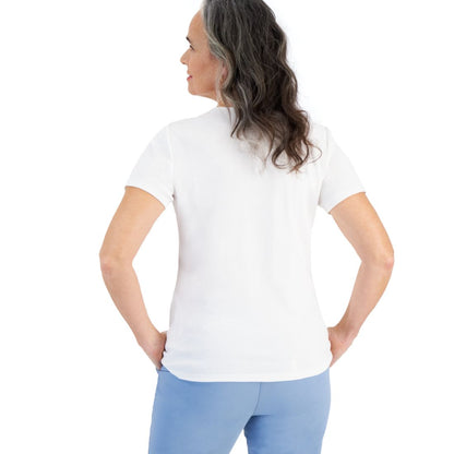 Style & Co Women's Cotton Short-Sleeve Scoop-Neck Top, Exclusively at Macy's
