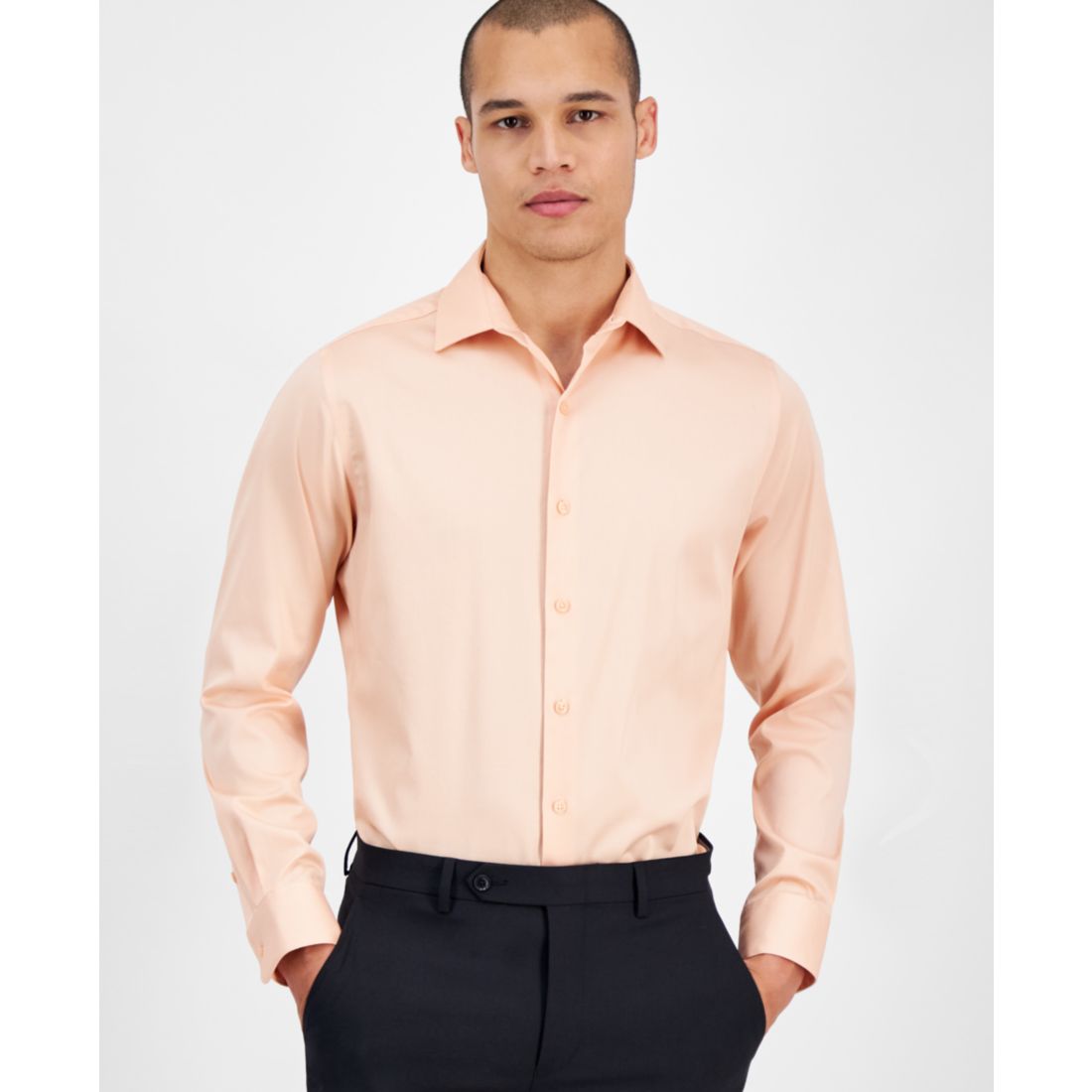 Bar Iii Men's Spread-Collar Sateen Dress Shirt, Created for Macy's