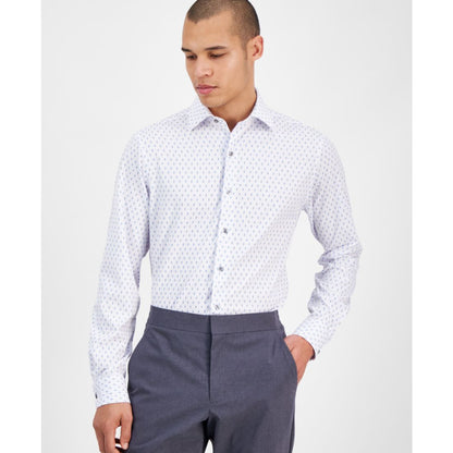 Alfani Men's Slim Fit Long Sleeve Button-Front Dash Diamond Print Shirt, Exclusively at Macy's