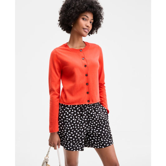 On 34th Women's Crewneck Button-Front Cardigan, Exclusively at Macy's