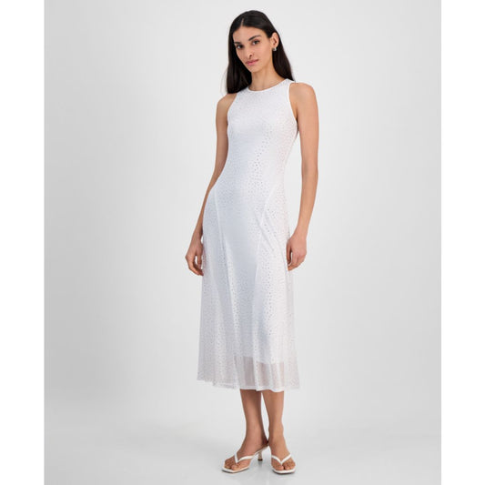 Bar Iii Women's Rhinestone Mesh Midi Dress, Exclusively at Macy's