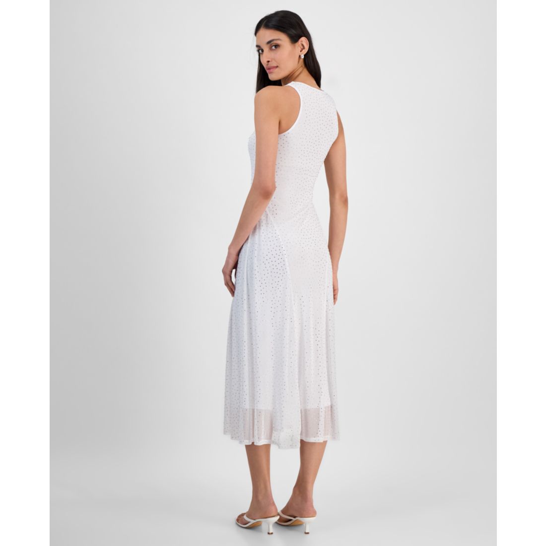 Bar Iii Women's Rhinestone Mesh Midi Dress, Exclusively at Macy's
