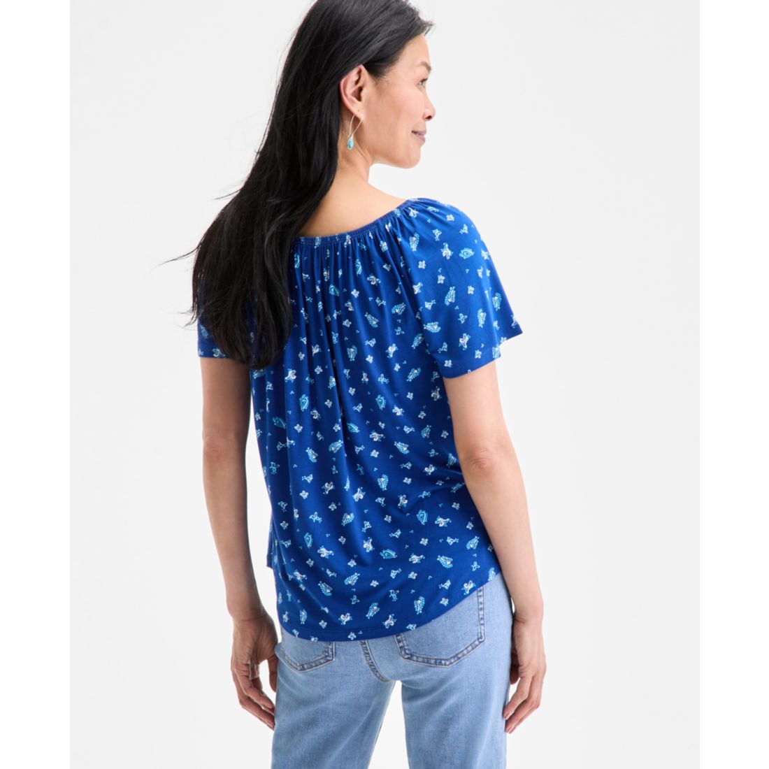 Style & Co Women's Printed Scoop-Neck Top, Exclusively at Macy's