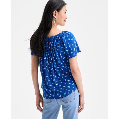 Style & Co Women's Printed Scoop-Neck Top, Exclusively at Macy's