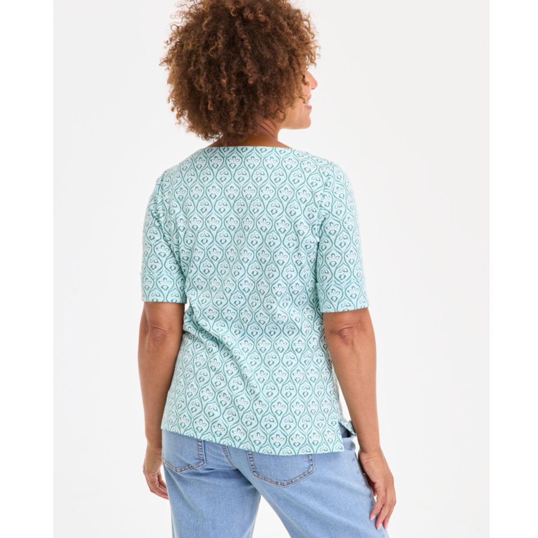 Style & Co Plus Size Printed Crewneck Top, Exclusively at Macy's