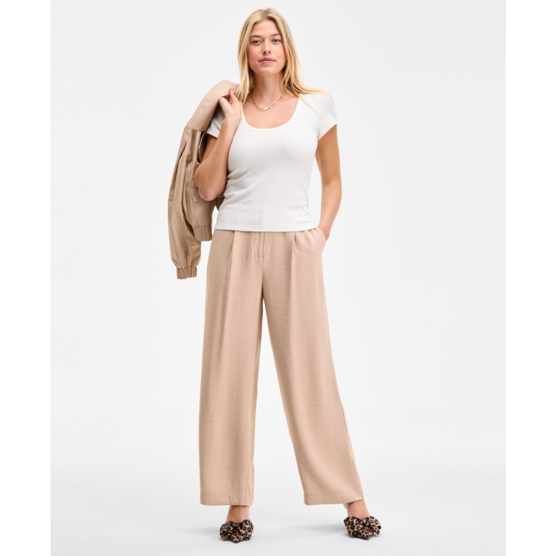 On 34th Women's Ribbed Scoop-Neck Tee, Exclusively at Macy's