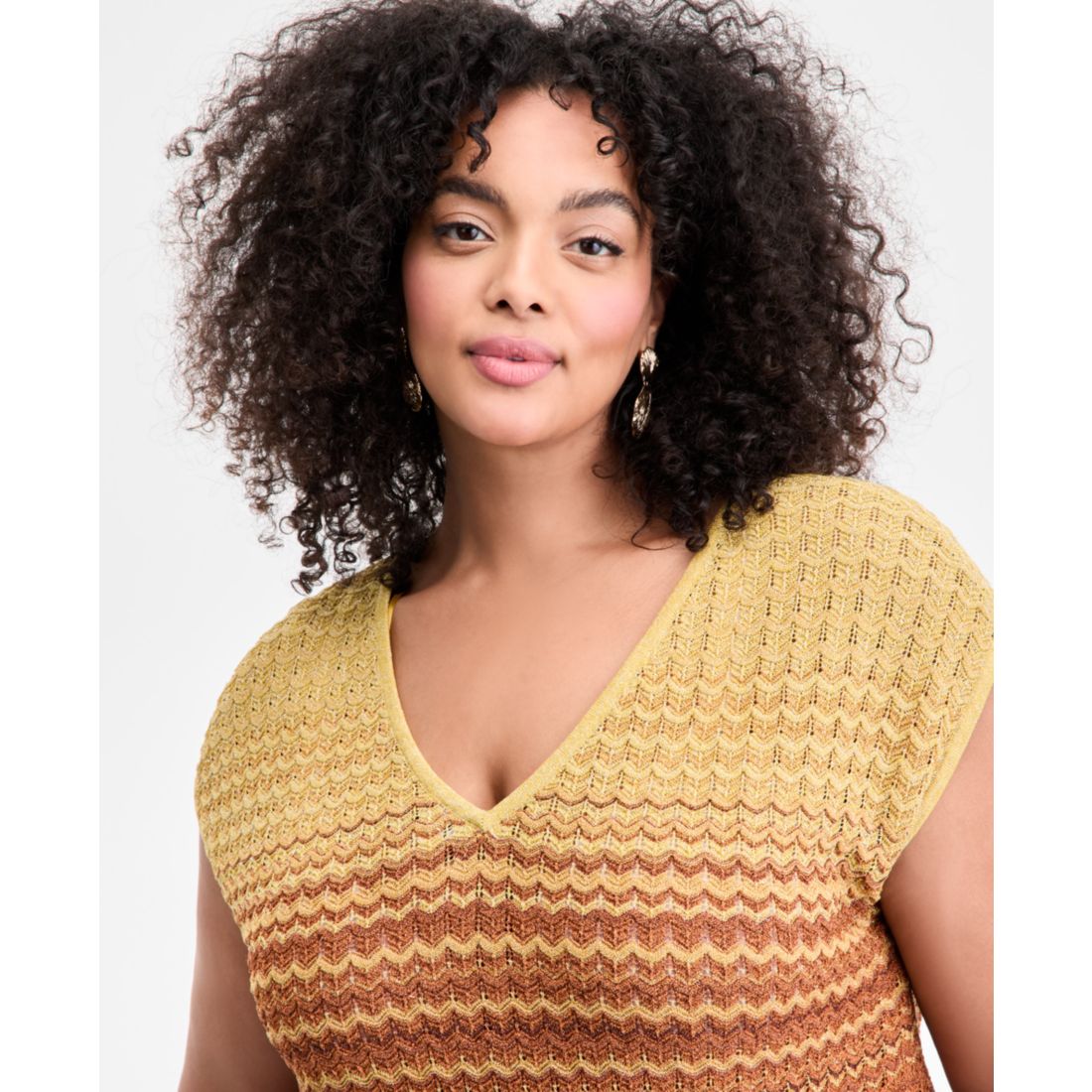 I.n.c. International Concepts Plus Size Ombre V-Neck Sweater, Exclusively at Macy's