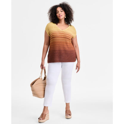 I.n.c. International Concepts Plus Size Ombre V-Neck Sweater, Exclusively at Macy's