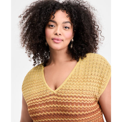I.n.c. International Concepts Plus Size Ombre V-Neck Sweater, Exclusively at Macy's