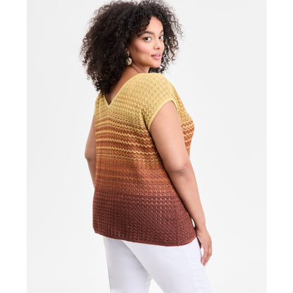 I.n.c. International Concepts Plus Size Ombre V-Neck Sweater, Exclusively at Macy's