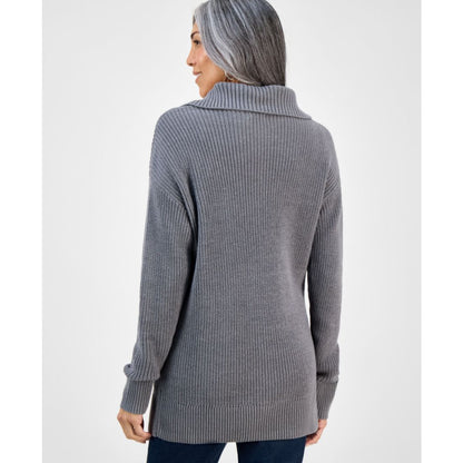 Style & Co Women's Quarter-Zip Cable-Knit Sweater, Macy's Exclusive