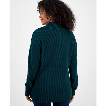 Style & Co Women's Quarter-Zip Cable-Knit Sweater, Macy's Exclusive