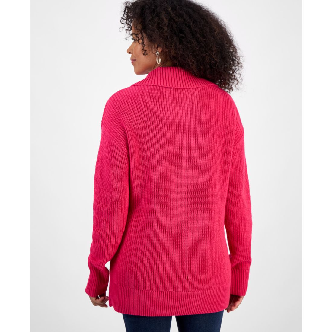 Style & Co Women's Quarter-Zip Cable-Knit Sweater, Macy's Exclusive