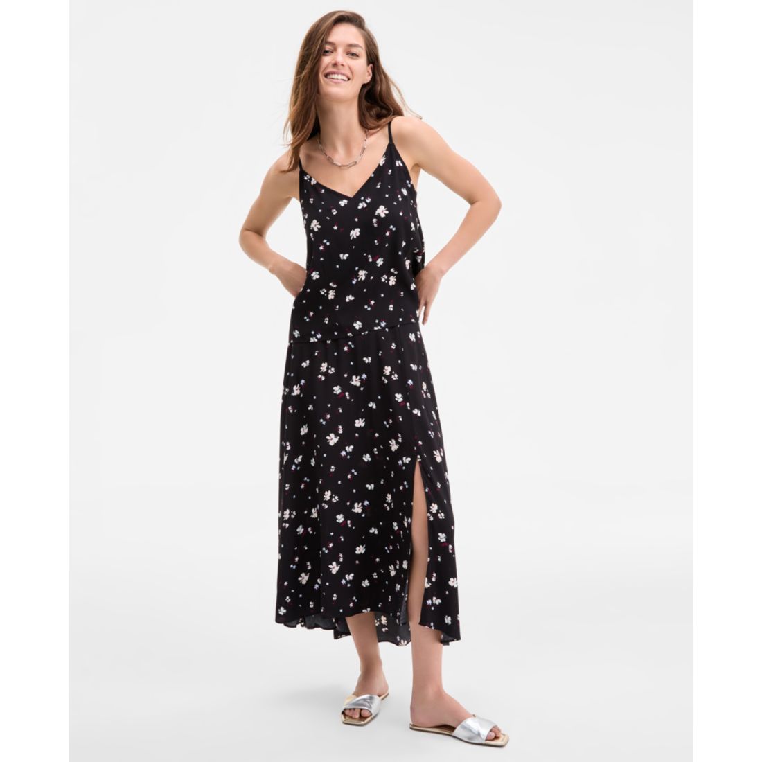 On 34th Women's Floral Slit Midi Skirt, Exclusively at Macy's