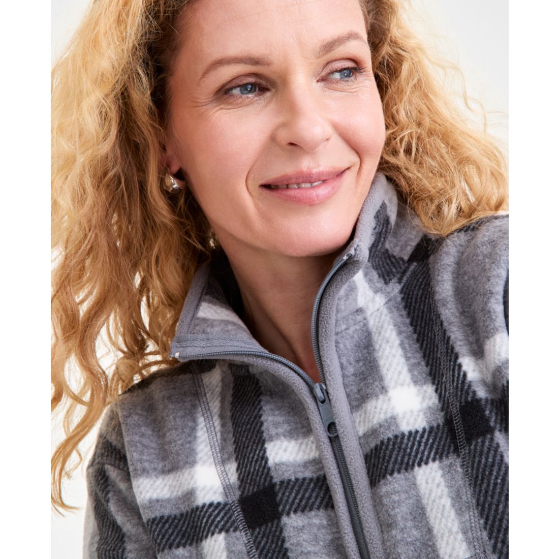 Style & Co Women's Printed Quarter-Zip Long-Sleeve Fleece, Macy's Exclusive