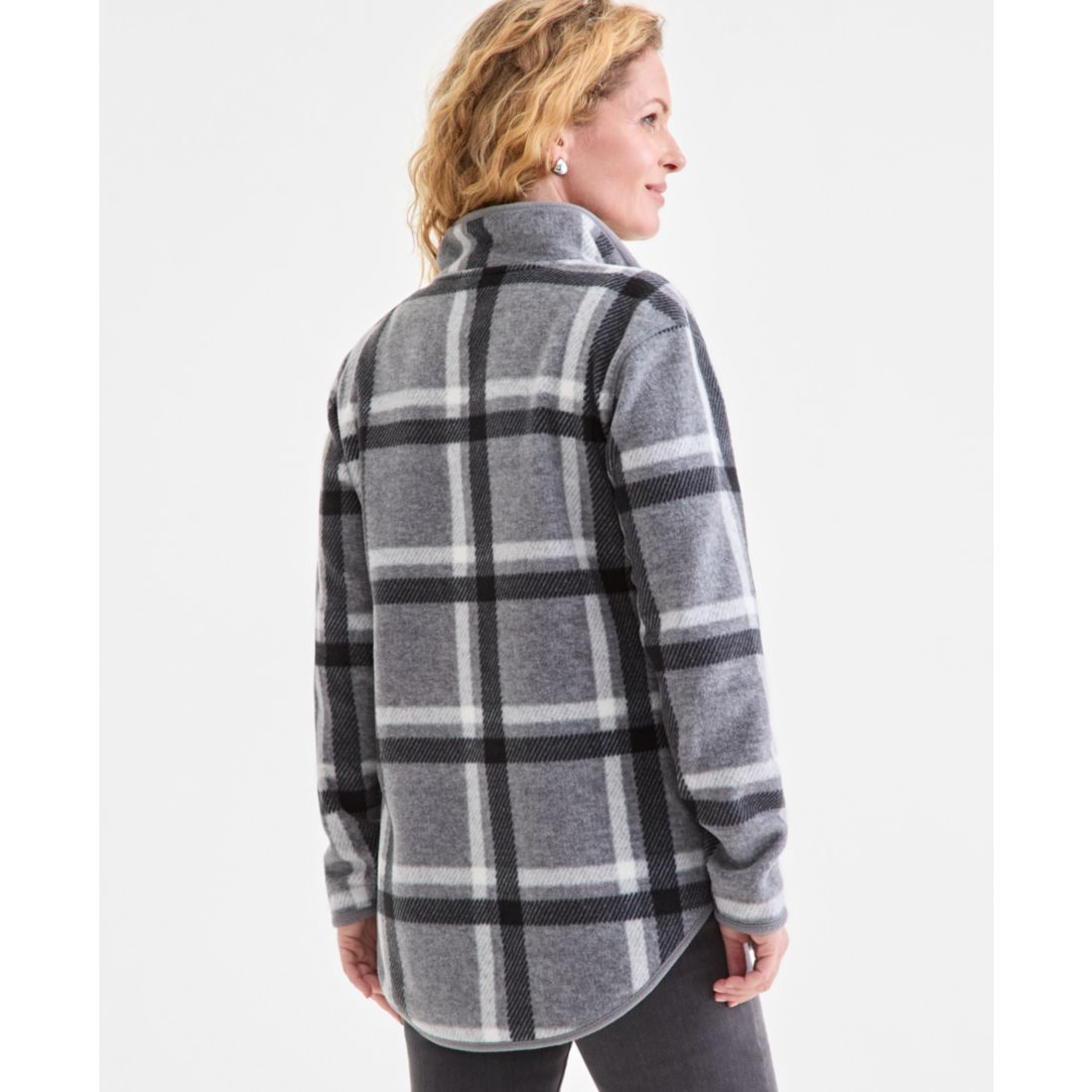 Style & Co Women's Printed Quarter-Zip Long-Sleeve Fleece, Macy's Exclusive