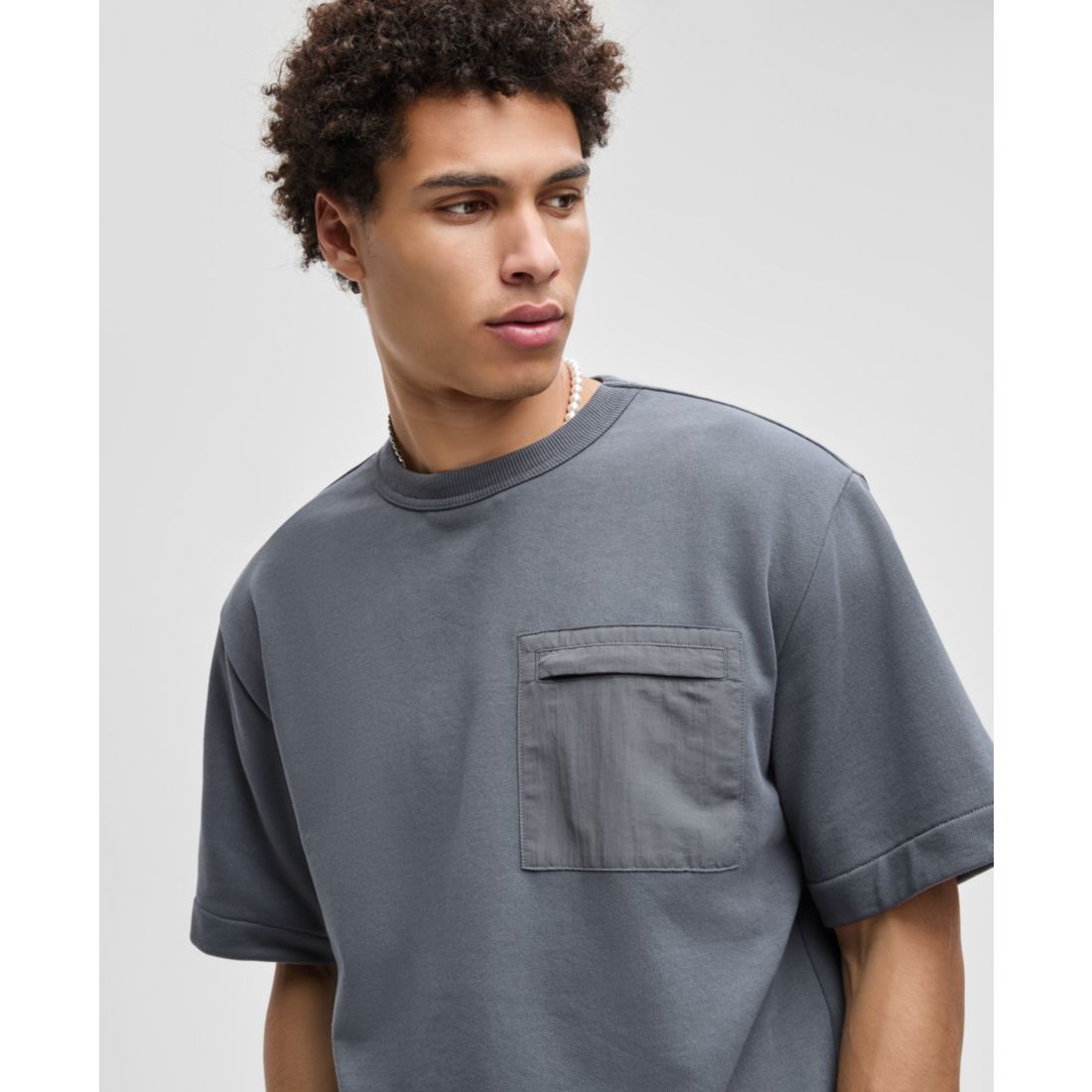 Mode of One Men's Mixed Relaxed-Fit French Terry Pocket T-Shirt, Macy's Exclusive