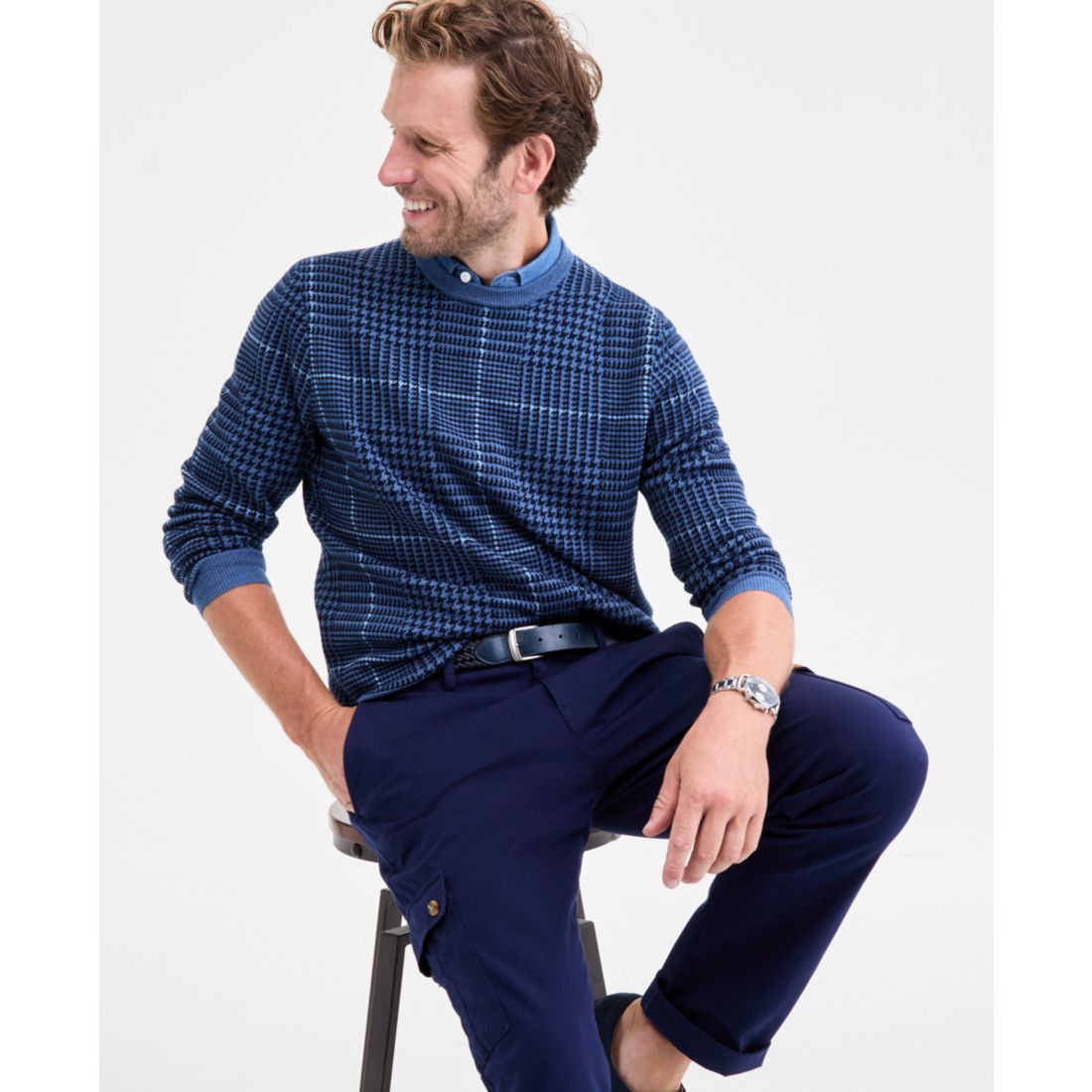 Club Room Men's Glen Plaid Sweater, Macy's Exclusive