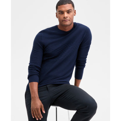 Alfani Men's Long Sleeve Textured Crewneck Sweater, Macy's Exclusive