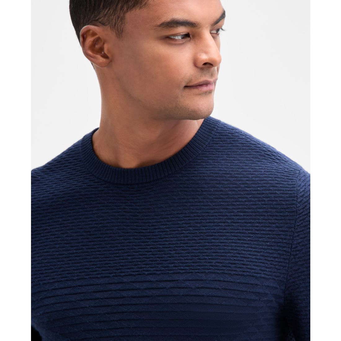 Alfani Men's Long Sleeve Textured Crewneck Sweater, Macy's Exclusive