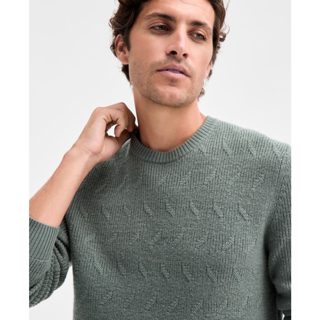 Alfani Men's Long Sleeve Basket Weave Crewneck Sweater, Macy's Exclusive