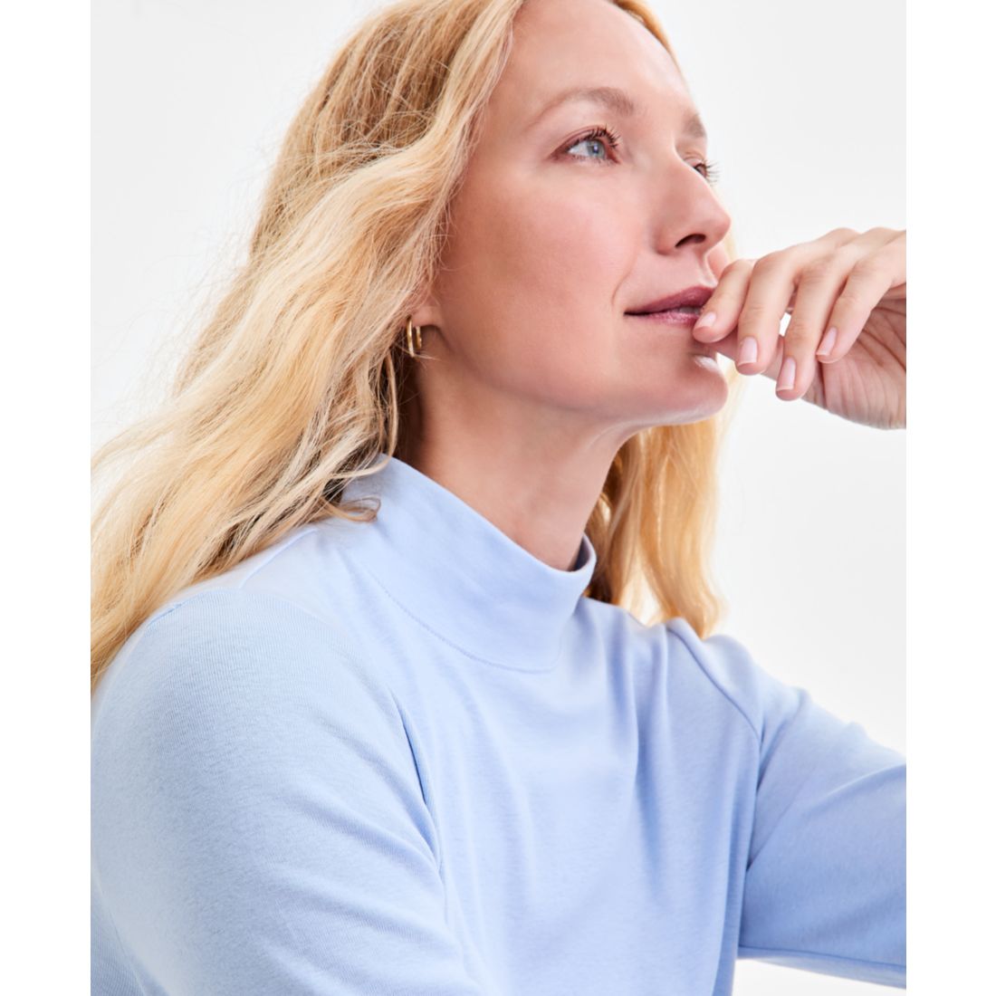Style & Co Women's Cotton Mock-Neck Long-Sleeve Tee, Created for Macy's