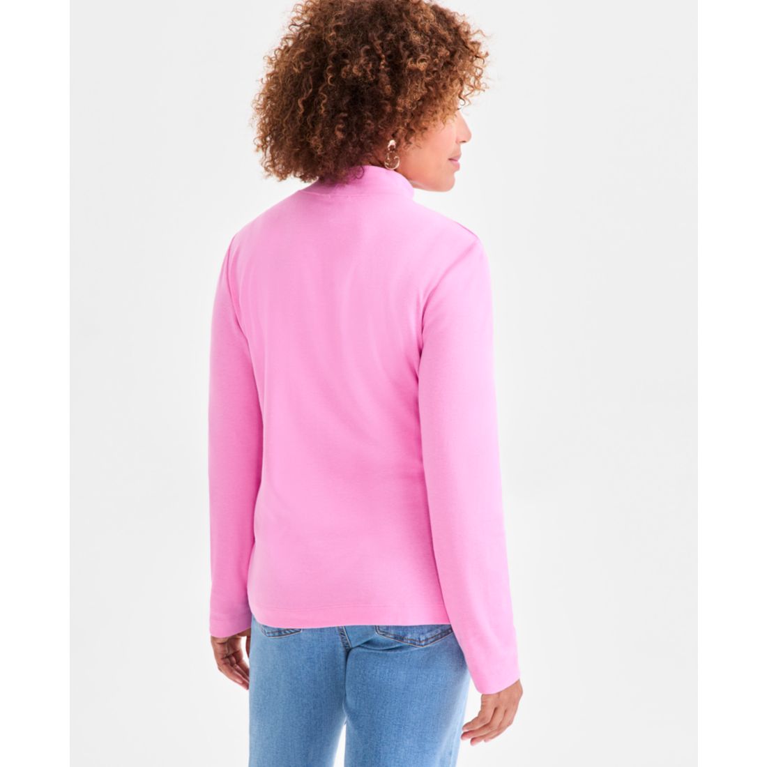 Style & Co Women's Cotton Mock-Neck Long-Sleeve Tee, Created for Macy's