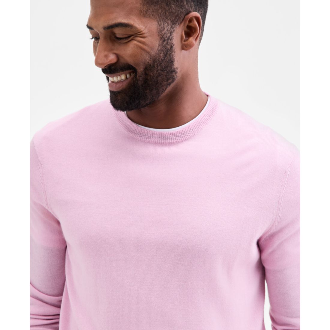 Club Room Men's Solid Crew Neck Merino Wool Blend Sweater, Created for Macy's