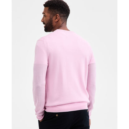 Club Room Men's Solid Crew Neck Merino Wool Blend Sweater, Created for Macy's