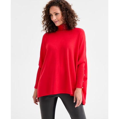 Jm Collection Women's Poncho Turtleneck Sweater, Regular & Petite, Created for Macy's