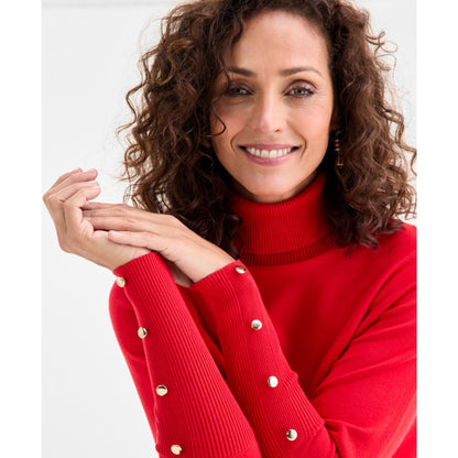 Jm Collection Women's Poncho Turtleneck Sweater, Regular & Petite, Created for Macy's