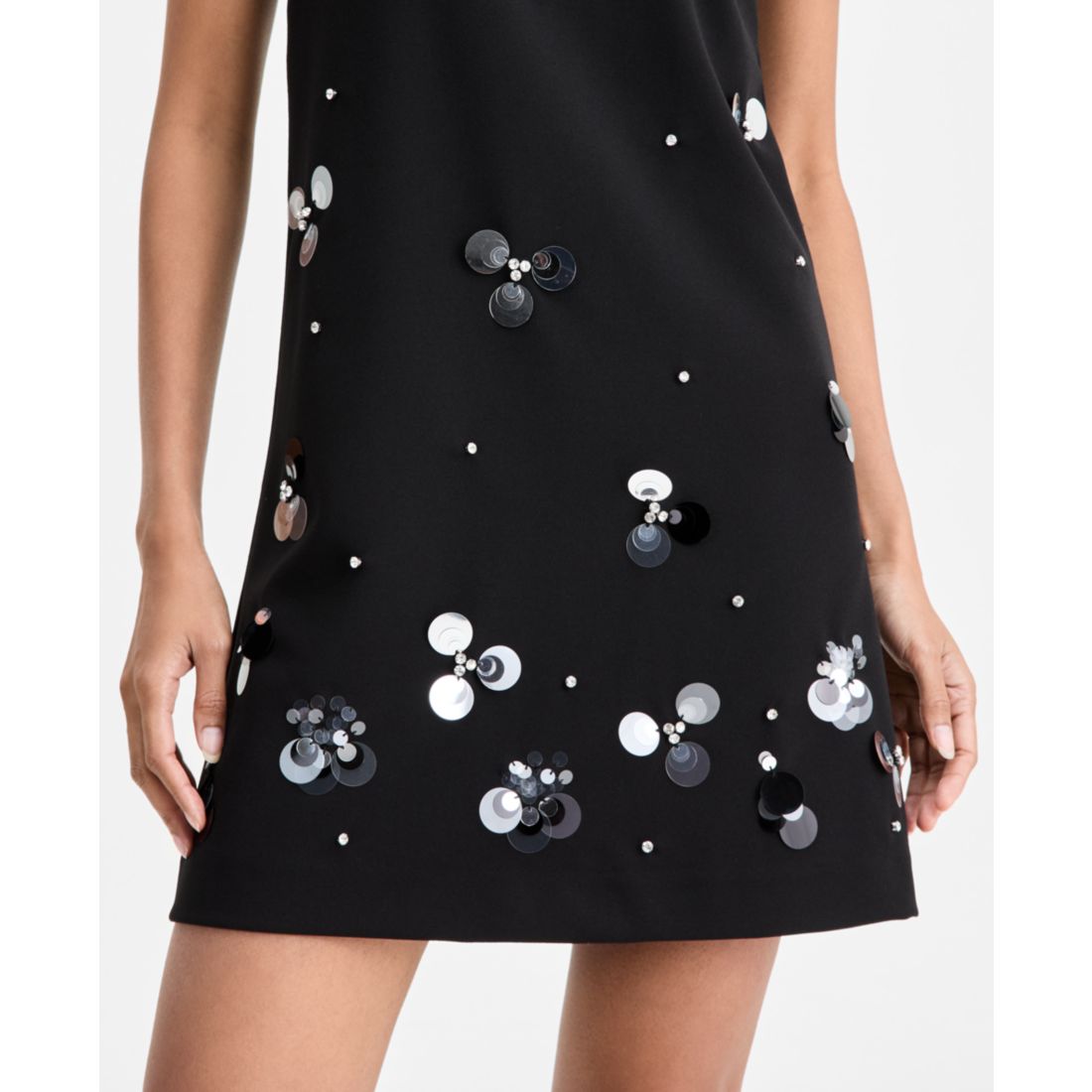 On 34th Women's Paillette Embellished Mock Neck Shift Dress, Macy's Exclusive