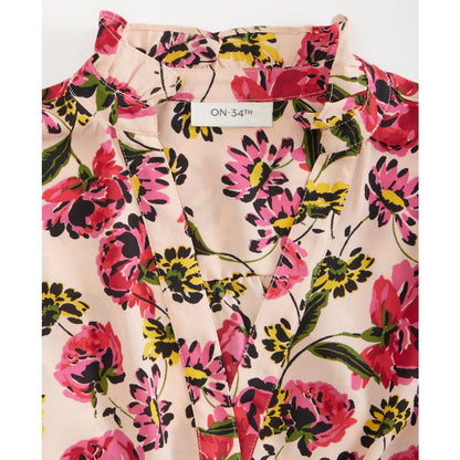 On 34th Women's Ruffle-Trim Split-Neck Blouse, Macy's Exclusive