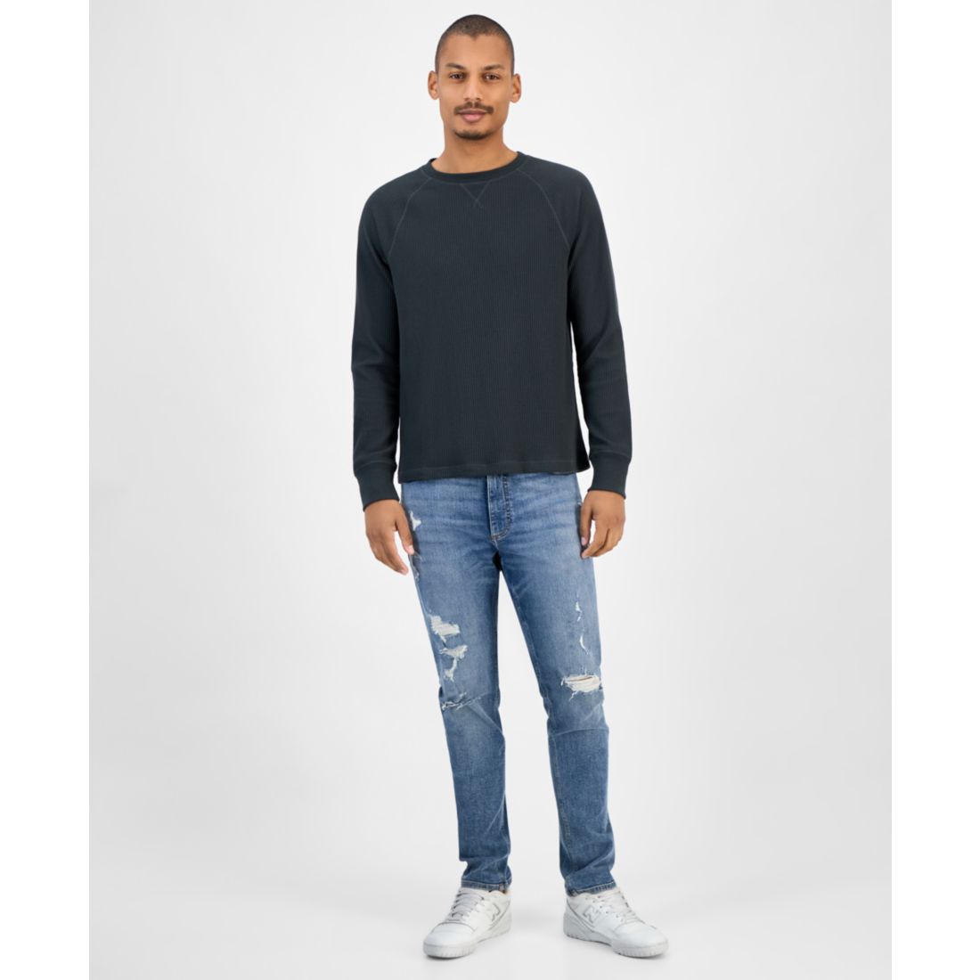 Sun + Stone Men's Waffle-Knit Thermal Shirt, Macy's Exclusive