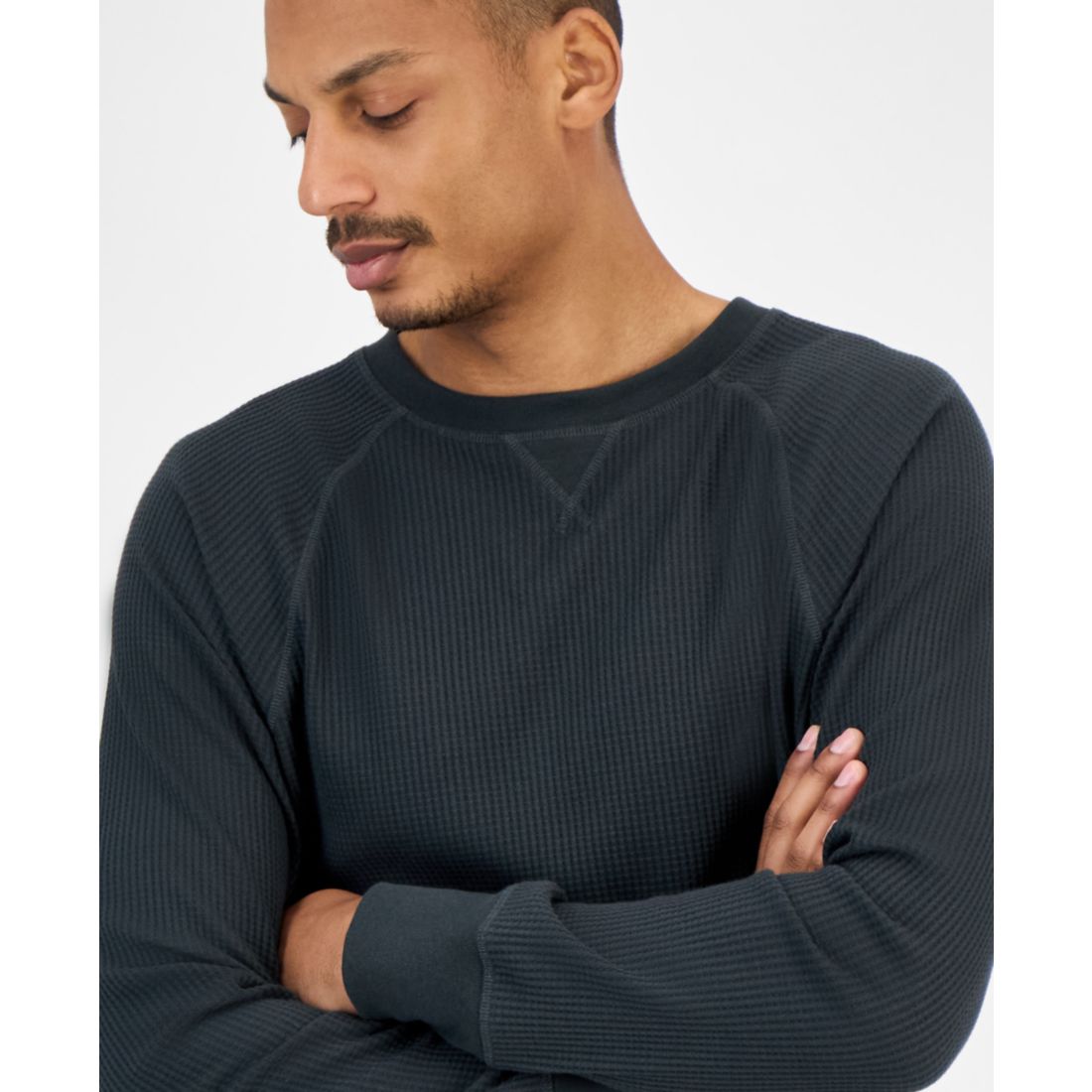 Sun + Stone Men's Waffle-Knit Thermal Shirt, Macy's Exclusive