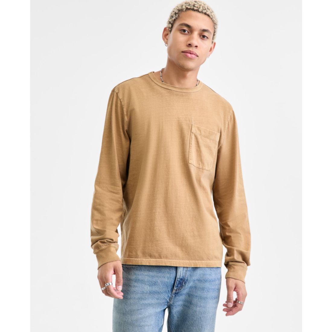 Sun + Stone Men's Long-Sleeve Cotton T-Shirt, Macy's Exclusive