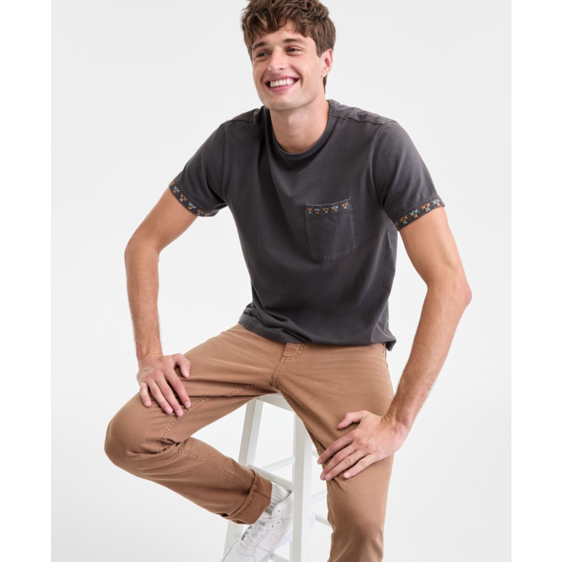 Sun + Stone Men's Short-Sleeve Stitch Pocket Cotton T-Shirt, Macy's Exclusive