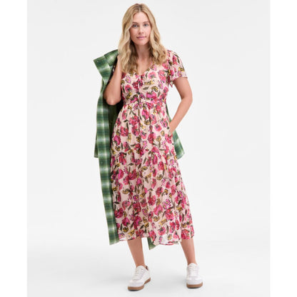 On 34th Women's Floral-Print Flutter-Sleeve Midi Dress, Macy's Exclusive