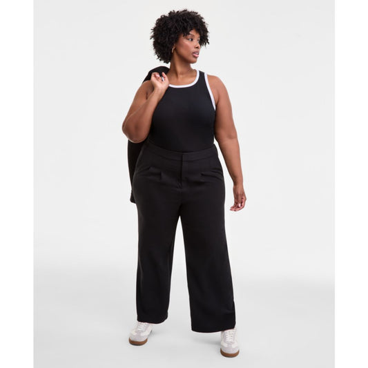 On 34th Trendy Plus Pleat-Front Wide-Leg Pants, Macy's Exclusive