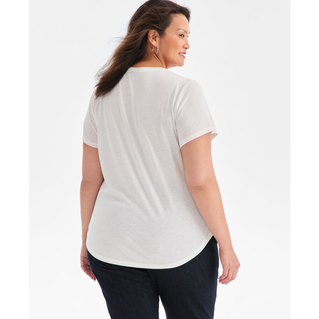 Style & Co Plus Size Peace On Earth Graphic T-Shirt, Macy's Exclusive