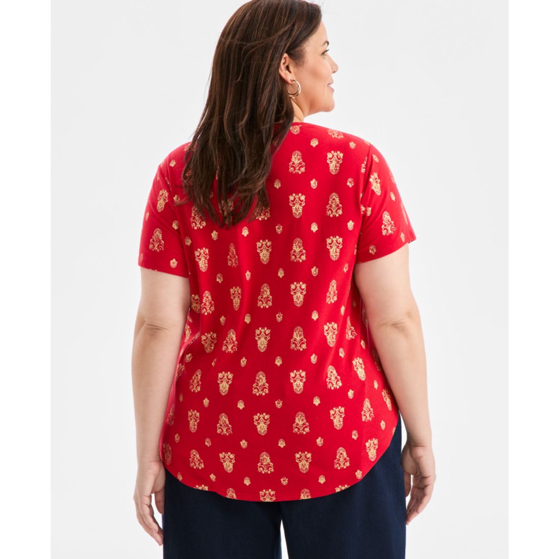 Style & Co Plus Size Perfect Short-Sleeve T-Shirt, Macy's Exclusive