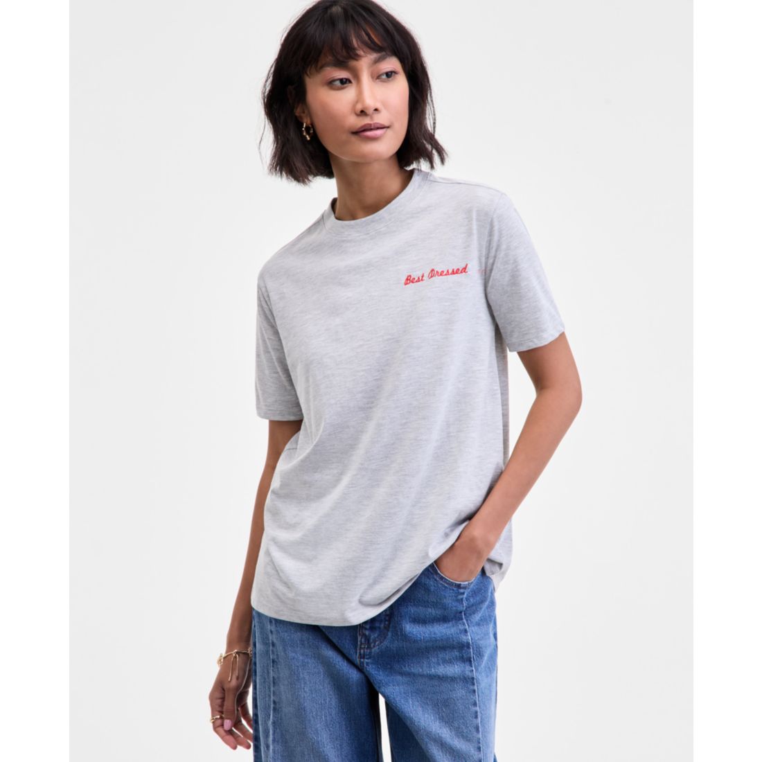 On 34th Women's Best Dressed Embroidered T-Shirt, Macy's Exclusive