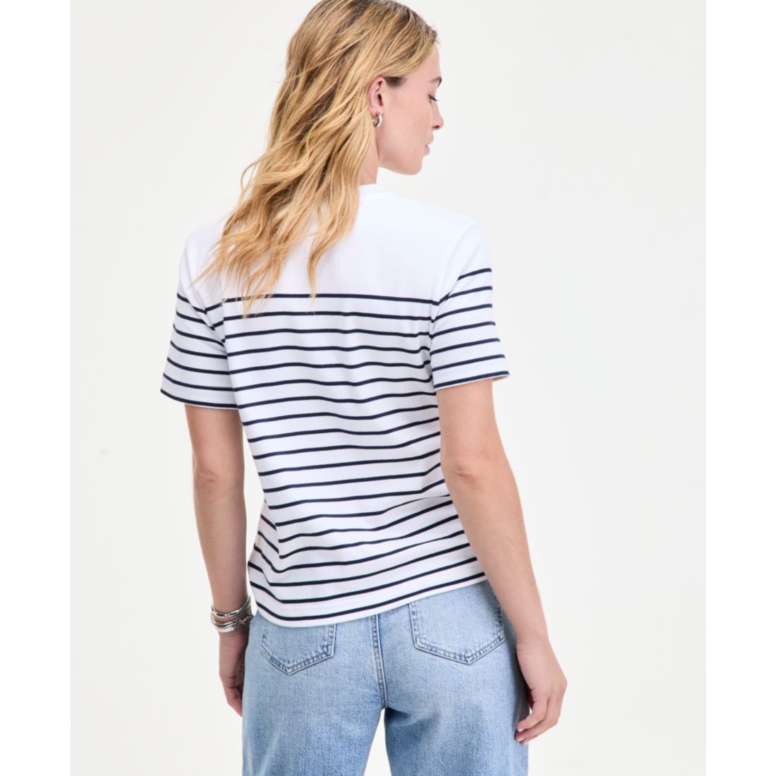 On 34th Women's Classic Stripe Embellished Cotton T-Shirt, Macy's Exclusive