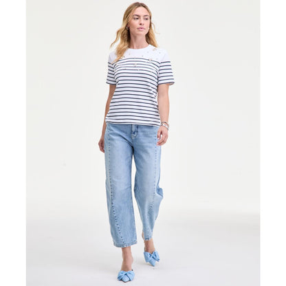 On 34th Women's Classic Stripe Embellished Cotton T-Shirt, Macy's Exclusive